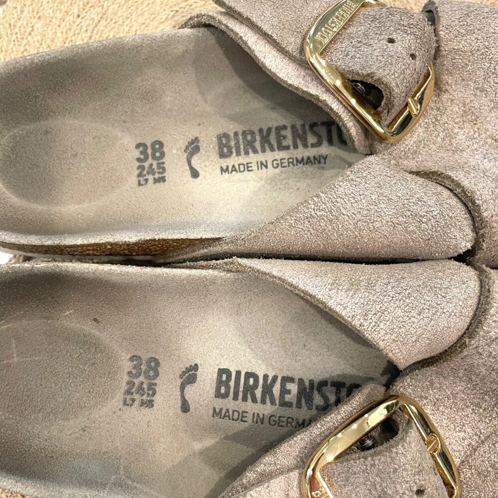Birkenstock Metallic Rose Gold Siena Big Buckle Cross Strap Sandals EU 38 - Picture 4 of 10